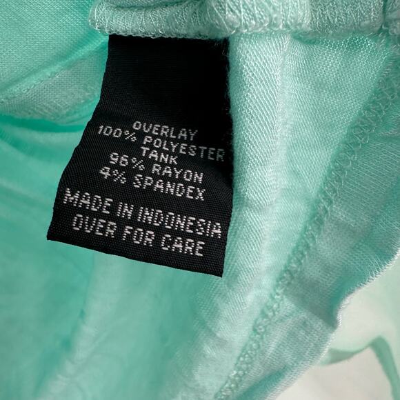 BCX Size XS Blouse Mint‎ Blue Asymmetrical Overlay Sleeveless Tank Drape Flowy - Picture 4 of 4